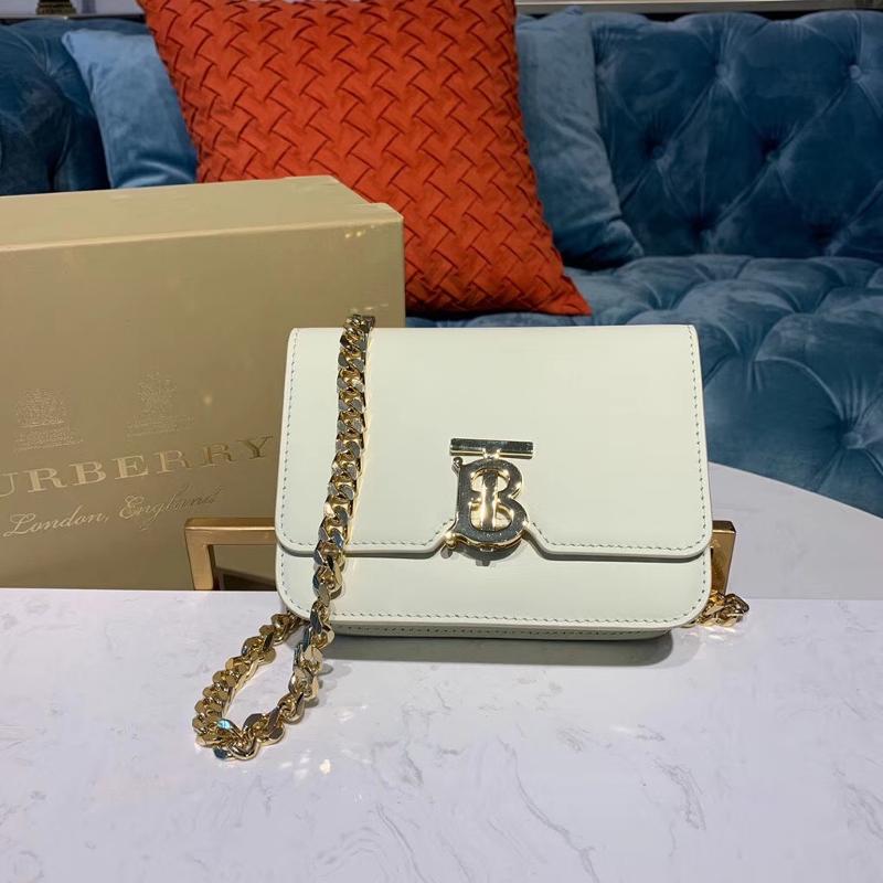 Burberry Handbags 80122011 Full leather plain white